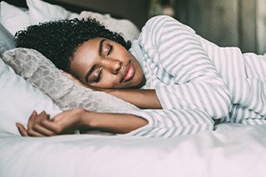 a person sleeping peacefully