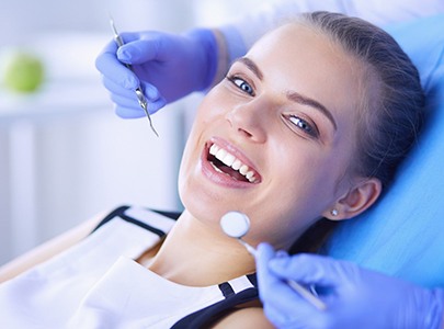 a patient receiving dental bridges in Cary