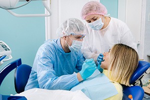patient getting tooth extraction in Cary