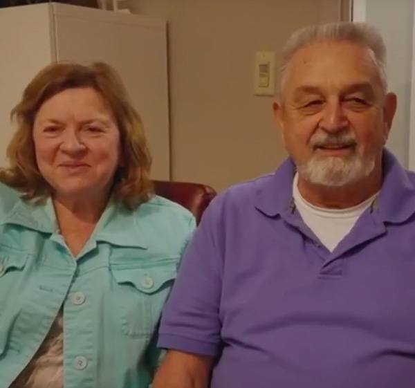 Older man and woman sitting in Cary dental office