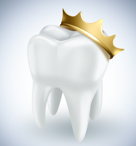 Tooth with a crown